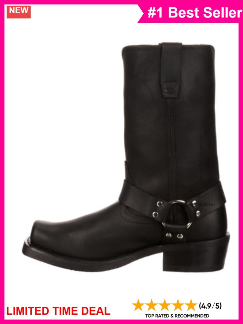 Goodyear Welt Leather Western Harness Boot Snoot Toe Calf High Resolable